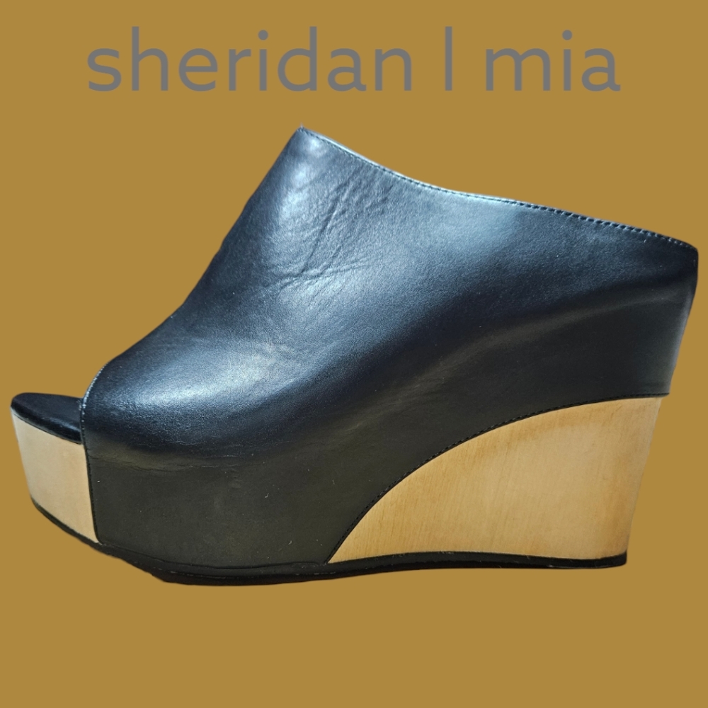 Sheridan Mia Platform Wedge Leather Sandal